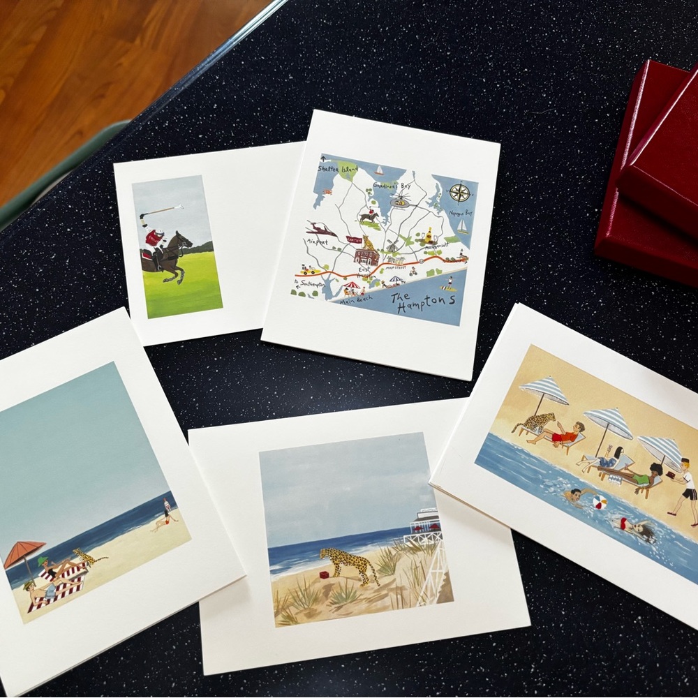 Cartier Summer in the Hamptons Notecard and Envelope Set. Limited Edition
